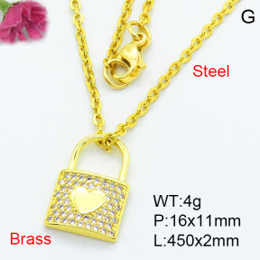 Brass Micro Pave Necklaces F3N403736vhha-J125