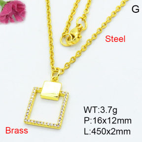 Brass Micro Pave Necklaces F3N403739vbpb-J125