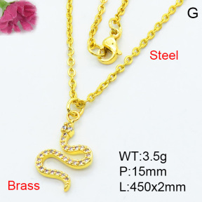 Brass Micro Pave Necklaces F3N403740vbpb-J125