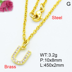 Brass Micro Pave Necklaces F3N403750vbpb-J125