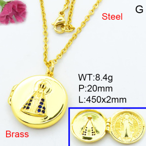 Brass Micro Pave Necklaces F3N403754ahjb-J125