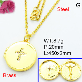 Brass Micro Pave Necklaces F3N403755ahjb-J125