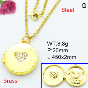 Brass Micro Pave Necklaces F3N403756ahjb-J125