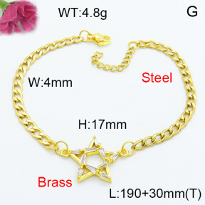 Brass Micro Pave Bracelet F3B404514vbll-J127