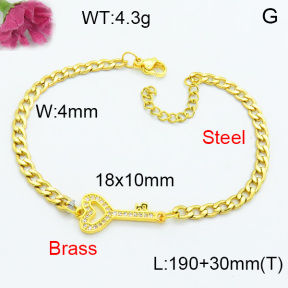 Brass Micro Pave Bracelet F3B404520vbll-J127