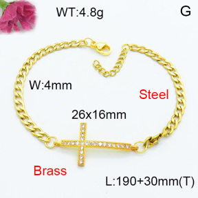 Brass Micro Pave Bracelet F3B404521vbll-J127