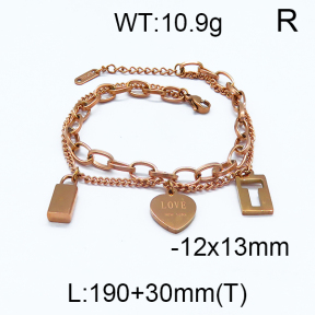 SS Rose Gold-plated Bracelets 5B2000226ahjb-488