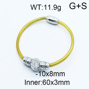 SS Crystal Stone Bangles 5BA400020bbov-387