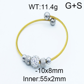 SS Crystal Stone Bangles 5BA400021bbov-387