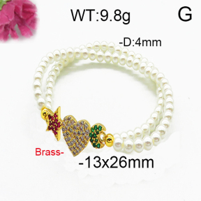 Brass Beads Bracelet F5B400054bhva-J45