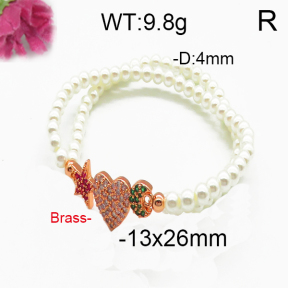 Brass Beads Bracelet F5B400055bhva-J45