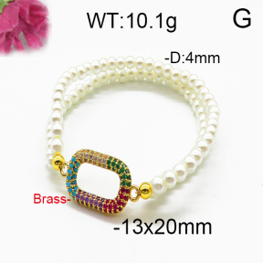 Brass Beads Bracelet F5B400060bhva-J45