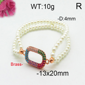 Brass Beads Bracelet F5B400061bhva-J45