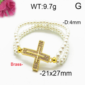 Brass Beads Bracelet F5B400063bhva-J45
