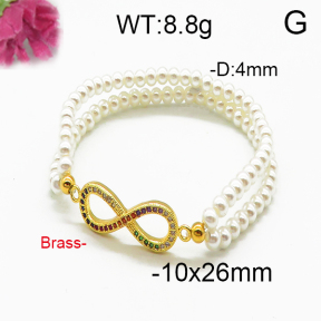 Brass Beads Bracelet F5B400066bhva-J45