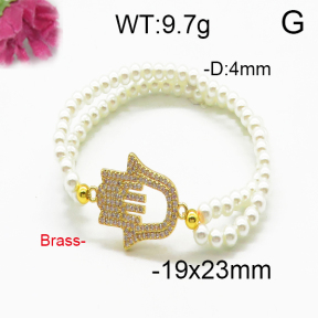 Brass Beads Bracelet F5B400069bhva-J45