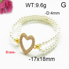 Brass Beads Bracelet F5B400084bhva-J45