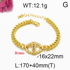 Brass Micro Pave Bracelet F5B400090vhov-J40