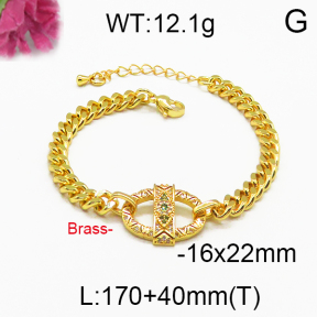 Brass Micro Pave Bracelet F5B400092vhov-J40