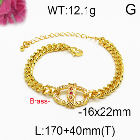 Brass Micro Pave Bracelet F5B400093vhov-J40