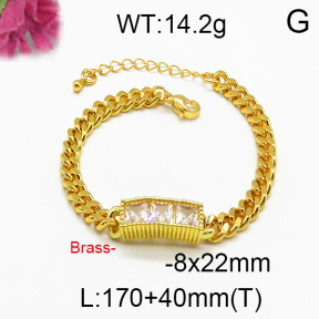 Brass Crystal Stone Bracelet F5B400096vhmv-J40