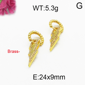 Brass Stone Dangle Earring F5E400029vhov-J40