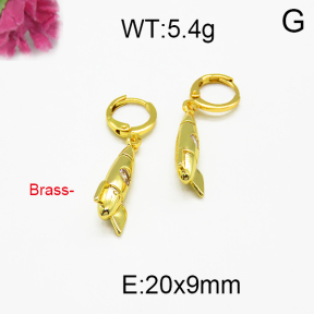 Brass Stone Dangle Earring F5E400031vhha-J40