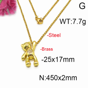 Brass Micro Pave Necklaces F5N200037ahlv-J40