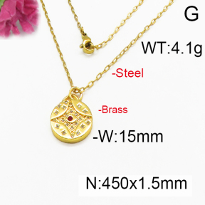Brass Micro Pave Necklaces F5N400092vhmv-J40