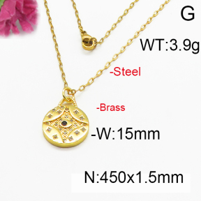 Brass Micro Pave Necklaces F5N400093vhmv-J40