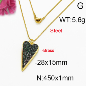 Brass Micro Pave Necklaces F5N400096aivb-J40