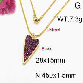 Brass Micro Pave Necklaces F5N400097aivb-J40
