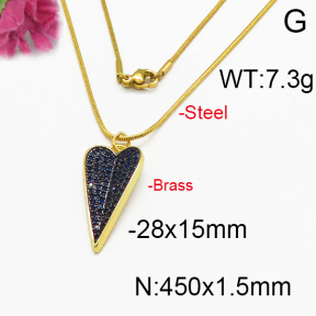 Brass Micro Pave Necklaces F5N400098aivb-J40