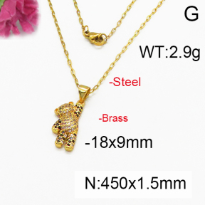 Brass Micro Pave Necklaces F5N400102vhnv-J40