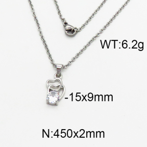 SS Crystal Stone Necklaces 5N4000061vbmb-256