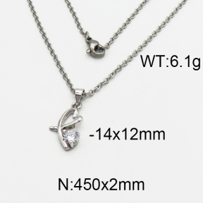 SS Crystal Stone Necklaces 5N4000062vbmb-256
