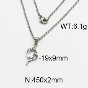 SS Crystal Stone Necklaces 5N4000065vbmb-256