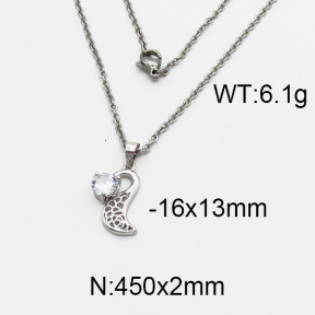 SS Crystal Stone Necklaces 5N4000067vbmb-256