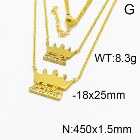 SS Crystal Stone Necklaces 5N4000069bbov-628