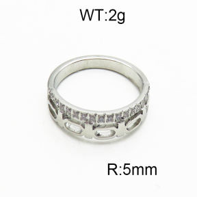 SS Crystal Stone Rings US 6#--9# 5R4000091bhbl-328