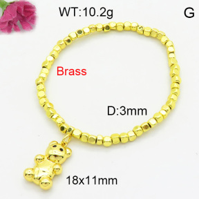Brass Beads Bracelet F3B200050abol-L017