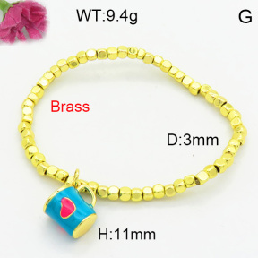 Brass Beads Bracelet F3B300204vbpb-L017