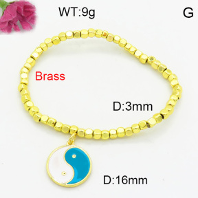 Brass Beads Bracelet F3B300205abol-L017