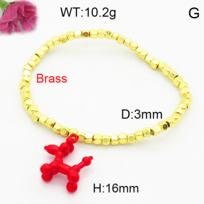 Brass Beads Bracelet F3B300206vbpb-L017