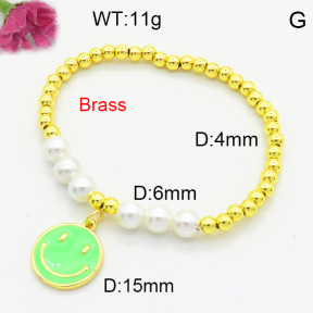 Brass Beads Bracelet F3B300211bvpl-L017