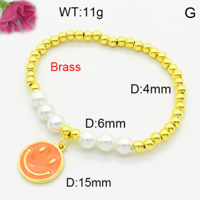 Brass Beads Bracelet F3B300212bvpl-L017