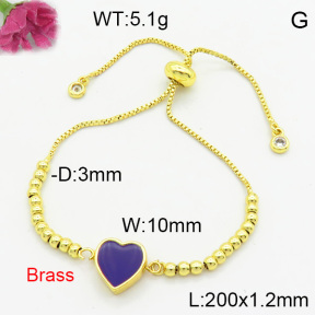 Brass Enamal Bracelet F3B404541vbll-L017