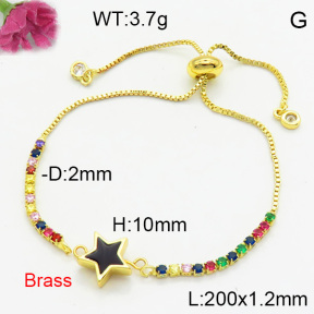 Brass Enamal Bracelet F3B404549vbll-L017