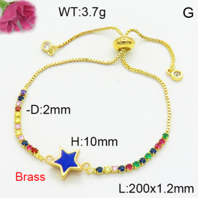 Brass Enamal Bracelet F3B404550vbll-L017