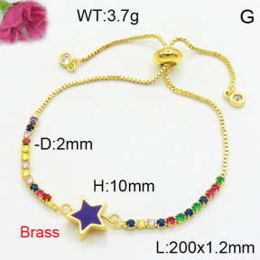Brass Enamal Bracelet F3B404551vbll-L017